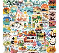 Pegatinas De Verano,50pcs Pegatinas Hawaii,Pegatina De Verano Hawaianas,Stickers Veranos,Pegatina de Playa de Veranos,Pegatinaes Playa Hawaiana,Pegatinaes Temáticas De Playas De Veranoes (Color B)