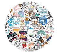 Pegatinas de veterinario, calcomanías para computadora portátil, pegatinas F de caja de teléfono de veterinario de dibujos animados, calcomanías estéticas de veterinario divertidas, pegatinas de veter