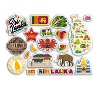 Pegatinas de vinilo A5 de Sri Lanka - Asia Country Landmarks Holiday Stamp Summer Map Flag Travel City Luggage Scrapbooking #79019