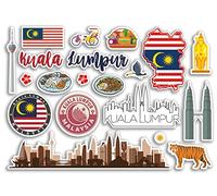 Pegatinas de vinilo A5 Kuala Lumpur Landmarks - Malasia Airport Sellos Skyline Flag Viajes Vacaciones Scrapbooking Ciudad Equipaje #79119