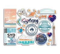 Pegatinas de vinilo A5 Sydney para hoja de vinilo - Ópera House Bridge Australia Landmarks Holiday Stamp Summer Map Flag Travel City Luggage Scrapbooking #79030