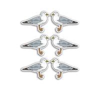 Pegatinas de vinilo de gaviota de 6 x 5 cm, diseño de pájaros, vida silvestre, animales, dibujos animados, equipaje, hombres, mujeres, niños, niñas, diseño pequeño para laptop, álbum de recortes