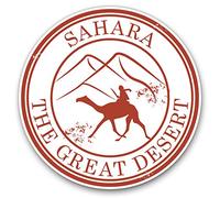 Pegatinas de vinilo (juego de 2) 10 cm - Sahara El Gran Desierto Camello Calcomanías para portátiles, tabletas, equipaje, libros de chatarra, neveras, 4745