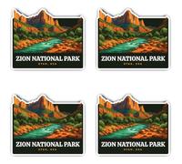 Pegatinas de vinilo laminadas de 100 mm, 4 unidades, de Zion National Park Utah USA