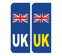 Pegatinas de vinilo para matrícula de coche del Reino Unido Union Jack NO GB Bandera de la UE Brexit