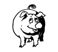 Pegatinas de vinilo para pared con diseño de cerdo, decoración para sala de estar, divertidas calcomanías de animales de granja, mural de VilDecor, linda pegatina extraíble pequeña - 42x55 cm