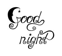 Pegatinas de vinilo para pared con frases de buenas noches, luna, sueños, niños, 36 x 40,3 cm, decoración artística, pequeñas, color negro