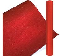 Pegatinas de vinilo permanente para manualidades con purpurina para silueta, vasos, cameo, manualidades, cartas, pancartas, espejos de cristal, 30 cm por 150 cm (rojo)