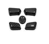 Pegatinas Decorativas Auto Compatible Con Para CHR Para C-HR 2024 2025 Detector Estilo Coche Perilla Ajuste Asiento Botón Interruptor Cubierta Pegatinas Embellecedor 5 Piezas(Carbonfiber)