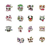Pegatinas decorativas de calabazas de Halloween, 15 hojas de caras de calabaza