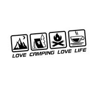 Pegatinas decorativas para coche - LOVE CAMPING LOVEs LIFE Pegatina de vinilo impermeable, vehículo de, autocaravana de café todo terreno con adhesivo potente | Decoración de