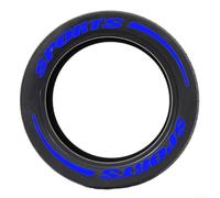 Pegatinas decorativas para coche y motocicleta para 4 neumáticos, calcomanías de letras de bricolaje, material de PVC y resistente al desgaste para uso en vehículos (azul)