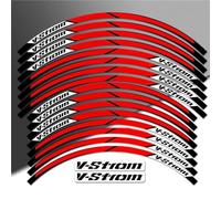 Pegatinas Decorativas para Suzuki DL650 DL1000 V Strom 1050 XT 650 V-Strom Accesorios De Motocicleta Pegatina Rayas Rueda Llanta Cubo Calcomanías Reflectantes(Rosso)