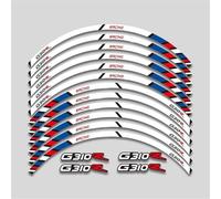 Pegatinas Decorativas Pegatinas Decorativas para Ruedas Y Bujes De Motocicleta para BMW G310R Accesorios Calcomanías Juego Cintas Reflectantes para Llantas Neumáticos(White)