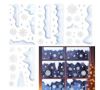 Pegatinas decorativas reutilizables para ventanas | Pegatinas Copos De Nieve Vitrinas Espejos Estantes Abrigos De Chimenea Interior Casa Habitación