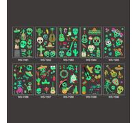 Pegatinas del Día Muertos de Tatuajes 10 Hojas Halloween | Pvc, Fácil de Pegar y Resistente al Agua, para Cuerpo y Rostro, Fiesta y Cosplay