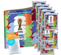 Pegatinas del Mundial 2026 - 1 álbum de colección, 20 sobres + fundas exclusivas Collect-it (paquete de marca propia)
