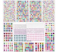Pegatinas Diamantes, Vegena 1802 Piezas Pegatinas Autoadhesivas Brillantes, Diamantes Autoadhesivas, Diamantes de Colores Autoadhesivas, Muchas Formas, para la Cara de Bricolaje, Manualidades Material