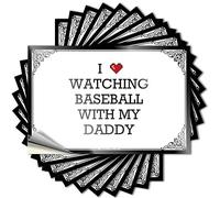 Pegatinas divertidas con texto en inglés "I Love Watching Baseball with My Daddy" para caja de herramientas para coche (8 x 12 cm)
