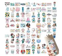 Pegatinas Divertidas de Enfermera | 100 Piezas Adhesivos de Enfermera Divertidos para Adultos,Calcomanías Médicas Decoración para Maletas Diaria de Mujeres Hombres Estudiantes Amigos Compañeros de Tra
