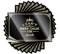 Pegatinas divertidas para caja de herramientas con texto en inglés "I Can't Keep Calm I'm Greek, pegatinas divertidas para autos, letreros de cocina (8 x 12 cm)