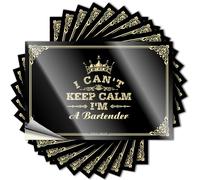 Pegatinas divertidas para coche, con texto en inglés "I Can't Keep Calm I'm A Bartender, divertidas calcomanías para decoración de bar, paquete de calcomanías para coche (6 x 9 cm)