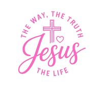 Pegatinas divertidas para el coche en rosa «Jesus The Way The Truth The Life» aptas para turismos SUV camionetas y motos