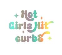 Pegatinas divertidas para las ventanillas del coche arcoíris «Hot Girl Hit Curbs»
