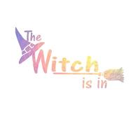 Pegatinas divertidas para las ventanillas del coche plateadas «The Witch Is In»