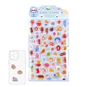 Pegatinas divertidas - Pegatinas de animales de dibujos animados - Pegatinas en relieve 3D de dibujos animados, para portátiles, fundas para teléfonos móviles, fiestas, tarjetas de felicitación, aulas