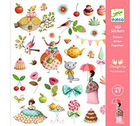 DJECO- Corazón GlobosPegatinasDJECOPegatinas El té de Las Princesas, dibujo animado, Multicolor (100)