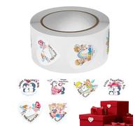 Pegatinas en forma de corazón, 500 unidades, placa de cobre, autoadhesivas, 1 rollo, para el día de San Valentín, boda, de cumpleaños, etiquetas y sellos para invitaciones y manualidades