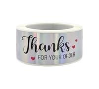 Pegatinas en Relieve 120 pegatinas de agradecimiento por su pedido, etiquetas for sellar sobres, decorativas, suministros papelería(Multi-Colored)