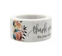 Pegatinas en Relieve 120 pegatinas de agradecimiento por su pedido, etiquetas for sellar sobres, decorativas, suministros papelería(Pure White)