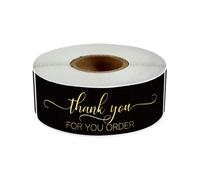 Pegatinas en Relieve 120 pegatinas de agradecimiento por su pedido, etiquetas for sellar sobres, decorativas, suministros papelería(Clear)