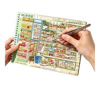 Pegatinas escenas libro de dibujos animados tienda miniatura escena DIY | Bonito libro de pegatinas para habitación de niños y adultos, para casa, viajes, sala de manualidades