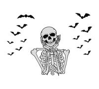 Pegatinas Espeluznantes de Murciélagos Esqueléticos para Pared Halloween