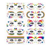 Pegatinas faciales de tatuajes impermeables, pegatinas de tatuajes for fiestas for hombres y mujeres(10 pcs b)