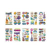 Pegatinas faciales de tatuajes impermeables, pegatinas de tatuajes for fiestas for hombres y mujeres(10 pcs A)