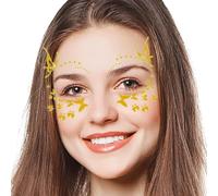 -Pegatinas faciales - diamantes de imitación duraderos - Pegatinas de clase facial | Impermeable dorado falso Sparkel -Speca Facial Pegatinas | Peca brillante -o