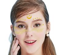 -Pegatinas faciales - diamantes de imitación duraderos - Pegatinas de clase facial | Impermeable dorado falso Sparkel -Speca Facial Pegatinas | Peca brillante -o