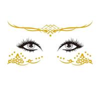 -Pegatinas faciales - diamantes de imitación duraderos - Pegatinas de clase facial | Impermeable dorado falso Sparkel -Speca Facial Pegatinas | Peca brillante -o