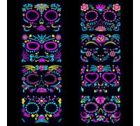 Pegatinas faciales para mujeres en la oscuridad que temporalmente | Decoraciones faciales de Halloween para festivales, carnaval, parques temáticos, casas de miedo, conciertos, clubes, bares