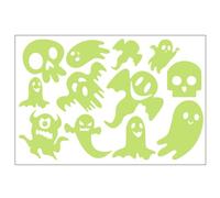 Pegatinas Fantasma Luminosas de Halloween - Window Clings | Decoraciones de Calcomanías de Pared Desmontables para Suministros de Fiesta en Casa Setup Haunted House Night Scene