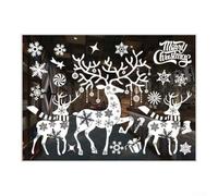 Pegatinas festivas de reno para ventana, 50 x 70 cm, sin pegamento (G)