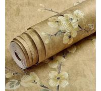 Pegatinas florales 3D únicas para transformar tu espacio, arte mural perfecto para cualquier habitación (53 cm x 3 m, 8804-amarillo retro)