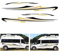 Pegatinas for Auto Carrocería Lado Capó Falda Calcomanías for Auto 2 Piezas Deportes Autocaravana Rayas Decorativas Camper Vans Caravana Calcomanías Vinilo Etiqueta Gráfica Coche Cuerpo Accesorios Lat