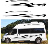 Pegatinas for Auto Carrocería Lado Capó Falda Calcomanías for Auto 2 Piezas Deportes Autocaravana Rayas Decorativas Camper Vans Caravana Calcomanías Vinilo Etiqueta Gráfica Coche Cuerpo Accesorios Lat