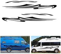 Pegatinas for Auto Carrocería Lado Capó Falda Calcomanías for Auto 2 Piezas Deportes Autocaravana Rayas Decorativas Camper Vans Caravana Calcomanías Vinilo Etiqueta Gráfica Coche Cuerpo Accesorios Lat