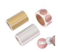 Pegatinas for rascar, 10 rollos de pegatinas for rascar, etiquetas, cubierta de código secreto, pegatina autoadhesiva, tarjeta de actividad, rascar for bricolaje(1-inch Gold Heart Shape)